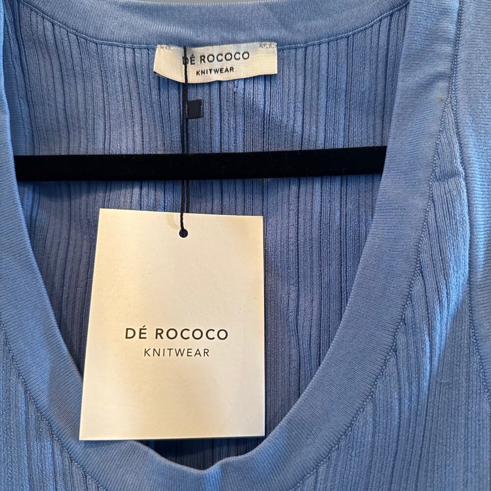 Dé Rococo: Deep Scoop Ribbed Tank Top NWT - Picture 3 of 7